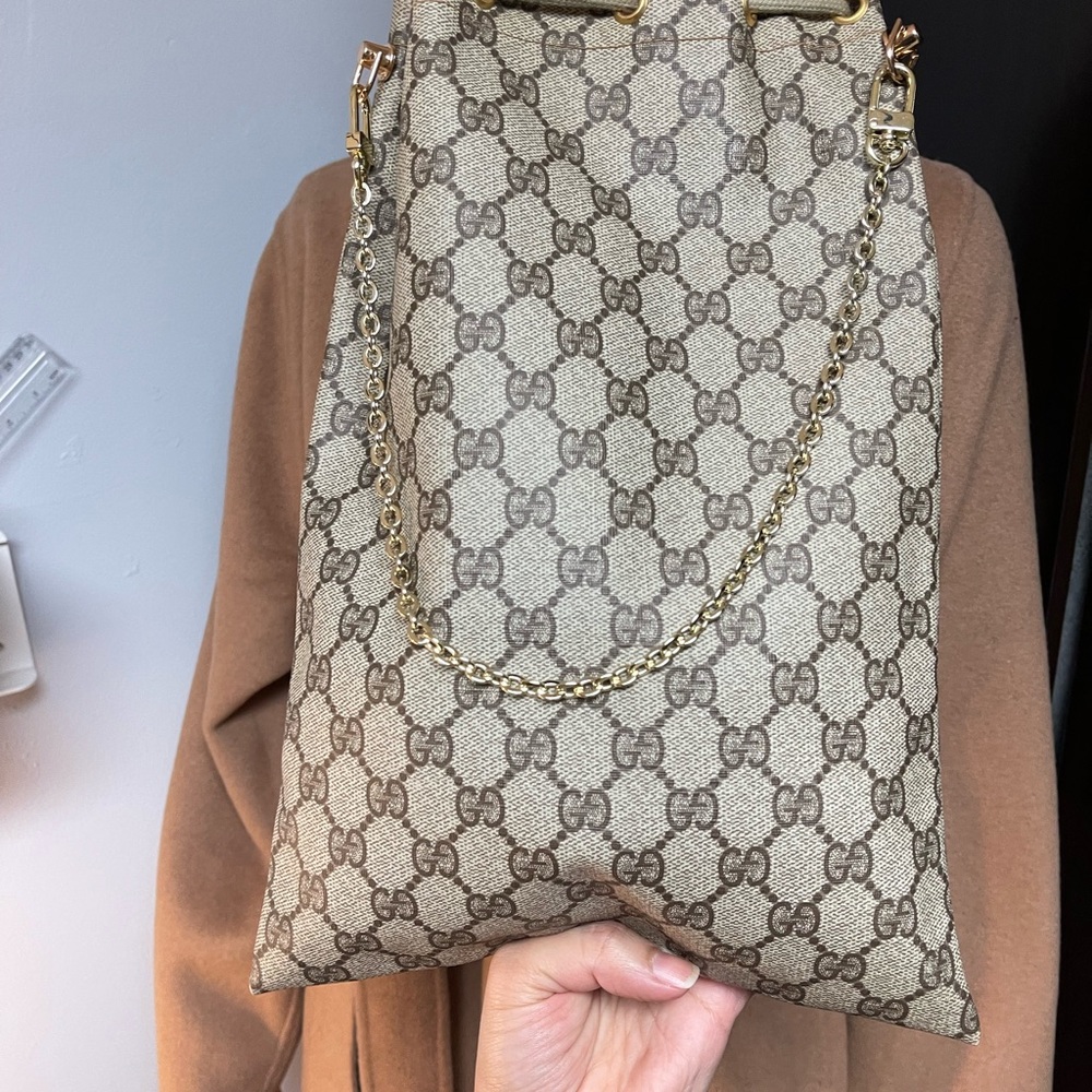Authentic Gucci vintage GG canvas drawstring bag 97.19.303 (Q100) - Picture 7 of 16